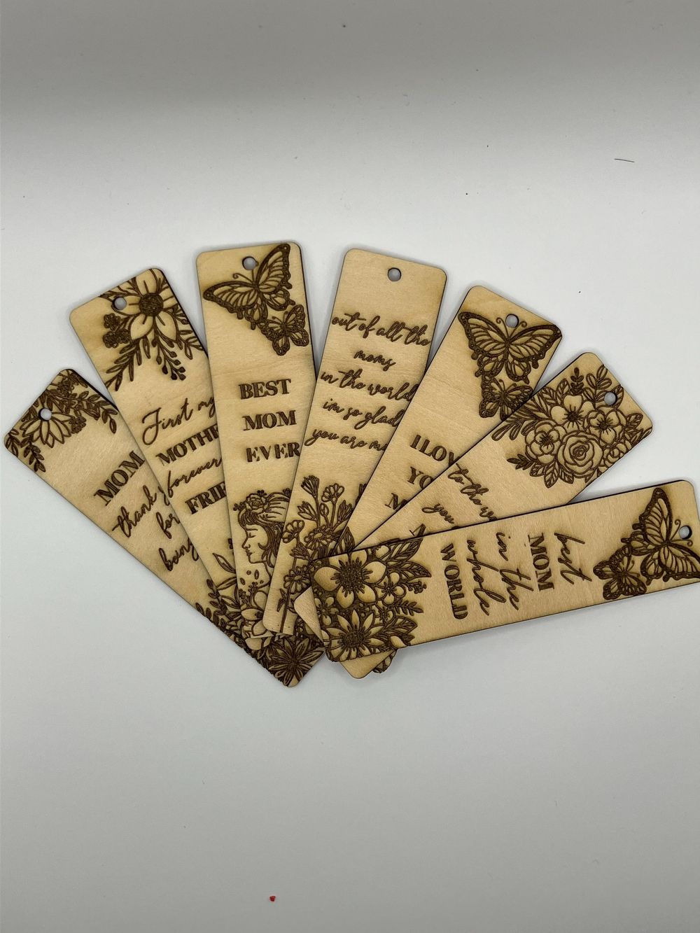 Mother's Day Wooden Bookmarks – Laser Engraved Birchwood Gift
